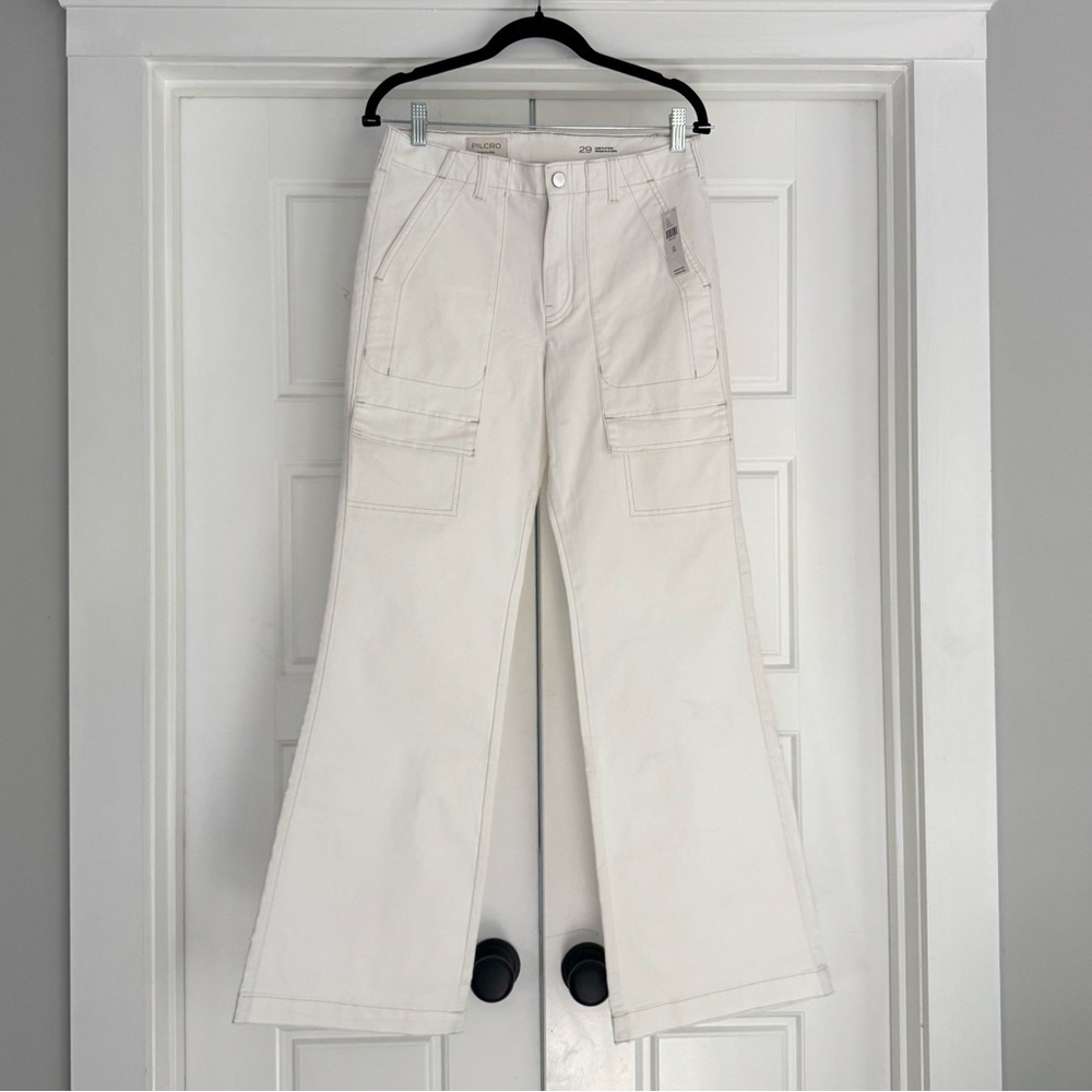Pilcro Utility Bootcut Pants, Cloud White - NWT, size 29